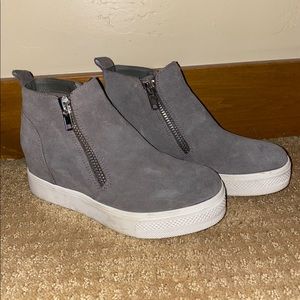 Steve Madden Wedgie Grey Suede Sneakers